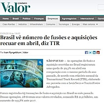 Brasil v nmero de fuses e aquisies recuar em abril, diz TTR